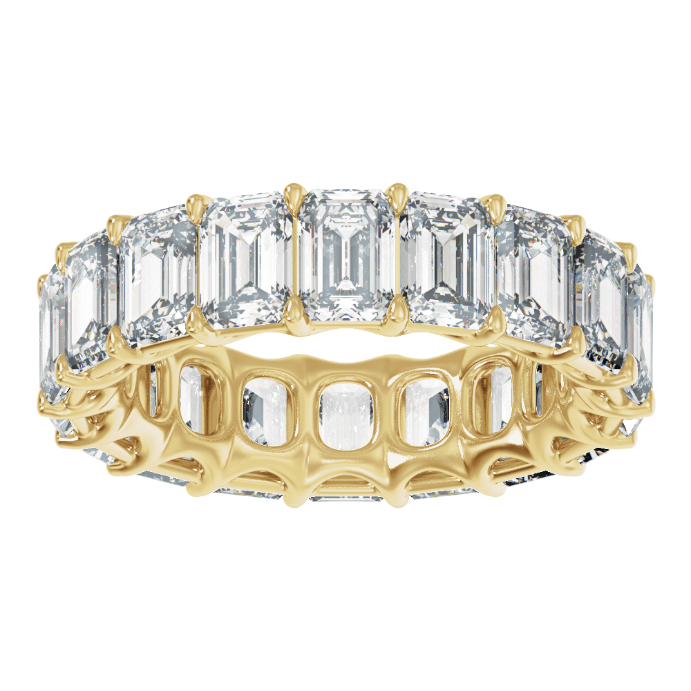 Éternité Souveraine 14K Yellow Gold 9 1/3 CTW Emerald-Cut Diamond Low-Profile Eternity Band