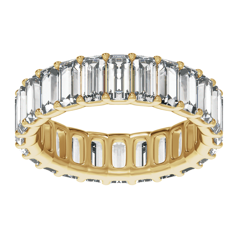 Lumière Infinie 14K Yellow Gold 4 3/4 CTW Lab Grown Baguette Diamond Low-Profile Eternity Band