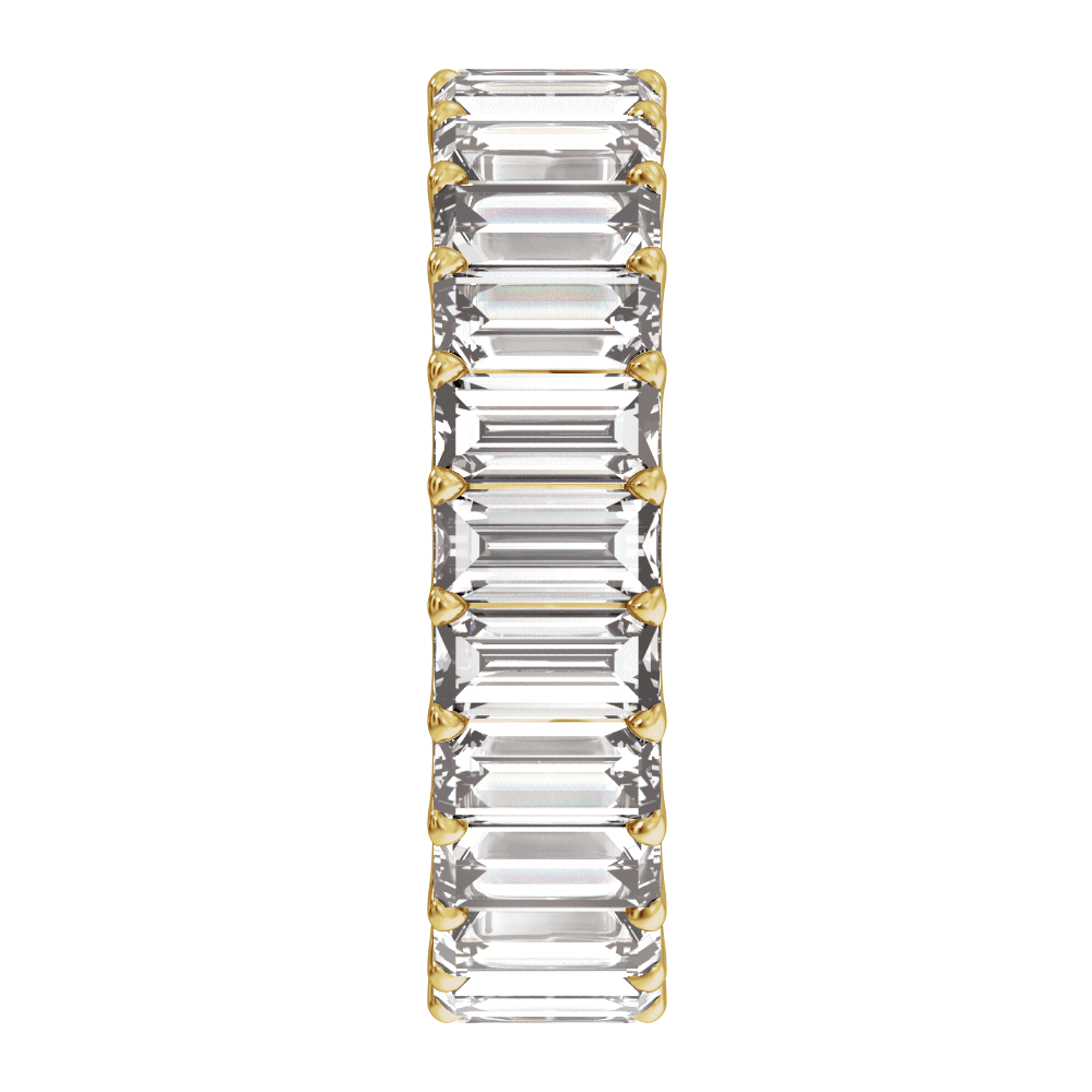 Lumière Infinie 14K Yellow Gold 4 3/4 CTW Lab Grown Baguette Diamond Low-Profile Eternity Band