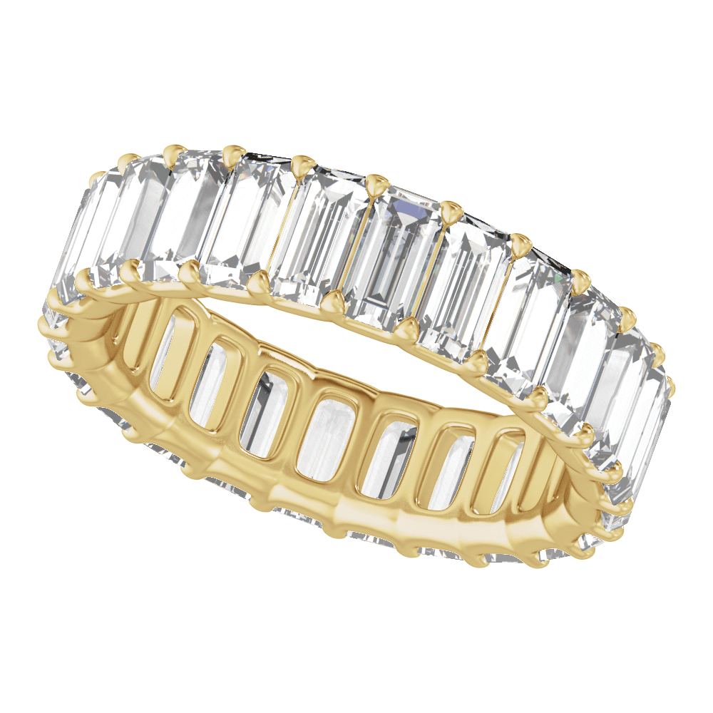 Lumière Infinie 14K Yellow Gold 4 3/4 CTW Lab Grown Baguette Diamond Low-Profile Eternity Band