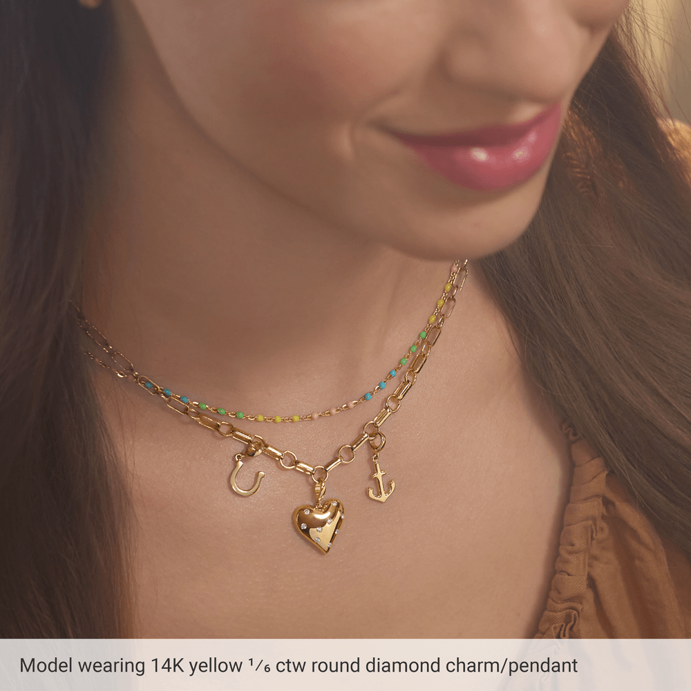 Amour Éternel Diamond Heart Pendant 14K Gold