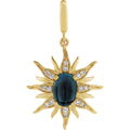 Soleil Nocturne Pendant 14K Gold Blue Topaz & Diamond
