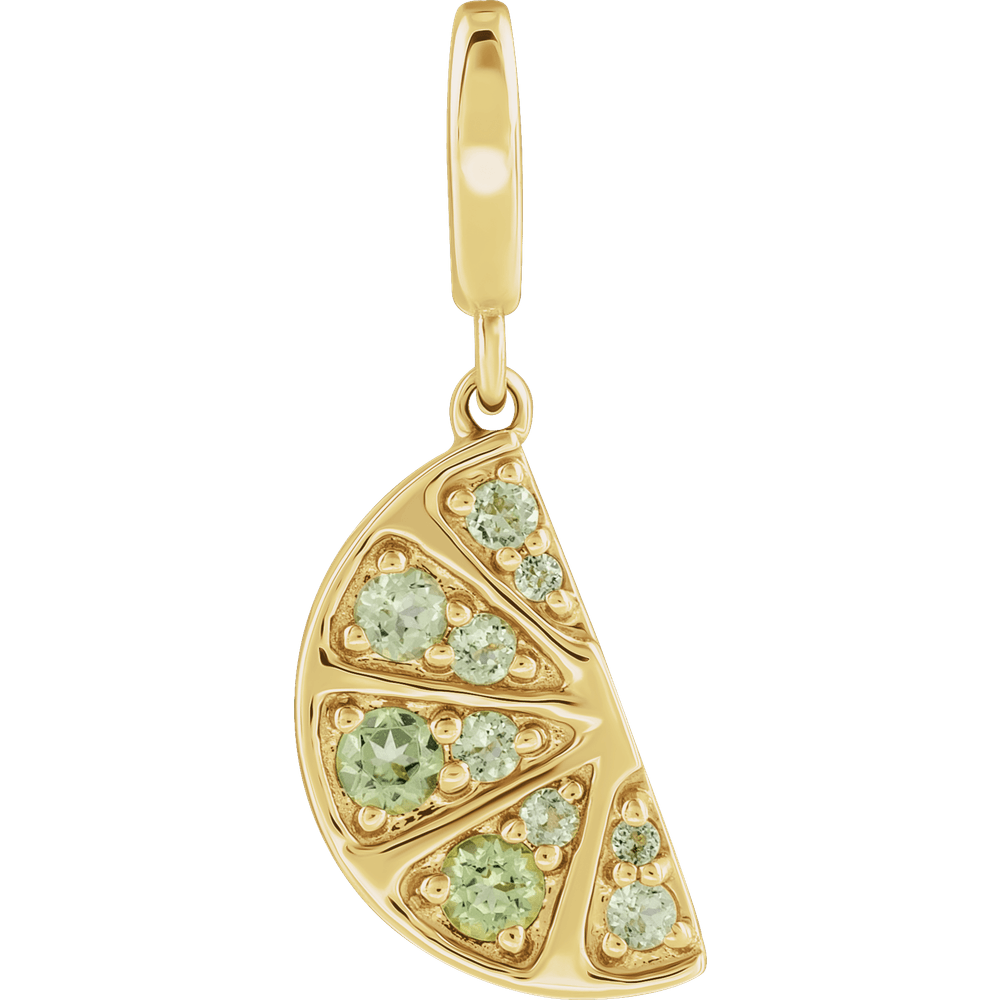 Citrine Éclat Lime Pendant 14K Gold & Natural Peridot