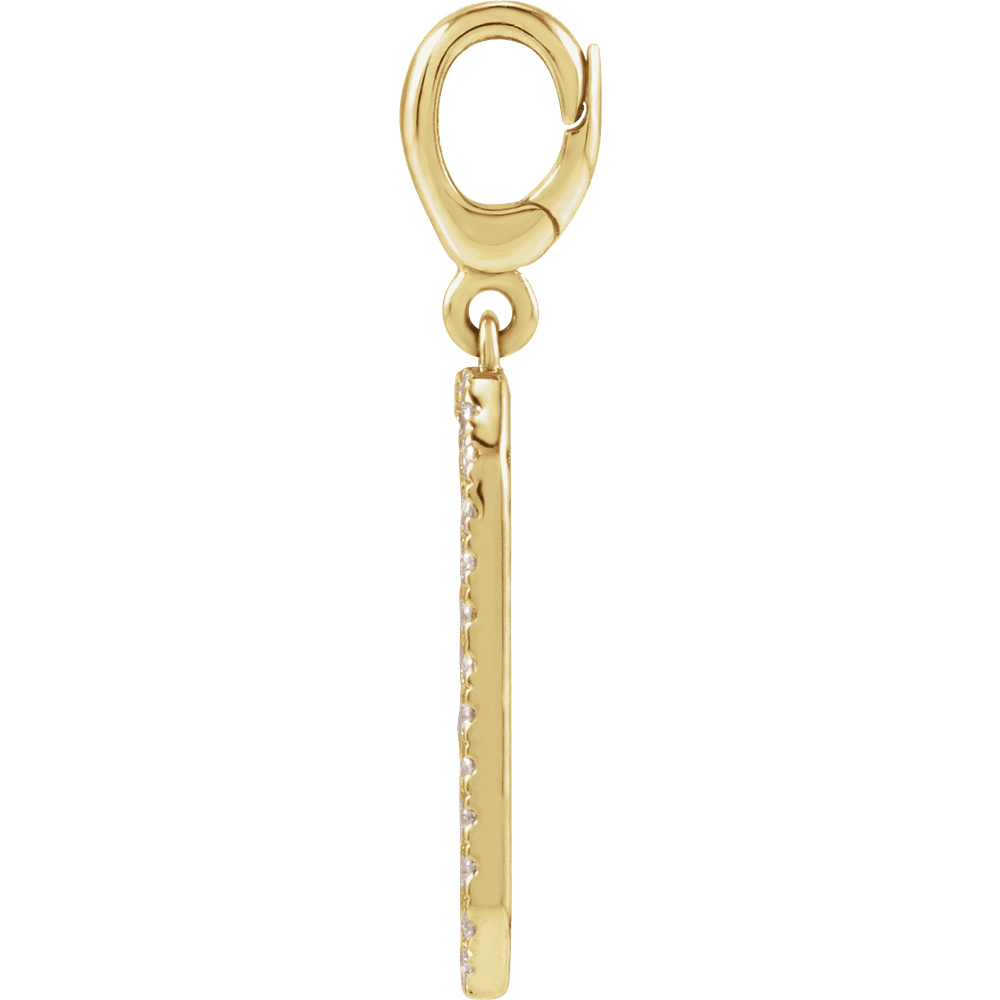 Médaillon 14K Yellow Gold Engravable Natural Diamond Dog Tag Charm/Pendant