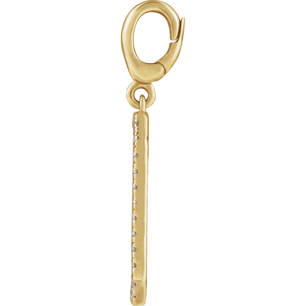 Médaillon 14K Yellow Gold Engravable Natural Diamond Dog Tag Charm/Pendant