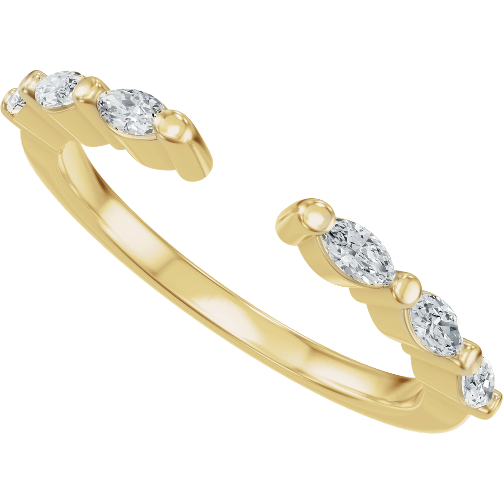Élodie 14K Yellow Gold 1/3 CTW Diamond Vintage-Inspired Open Ring