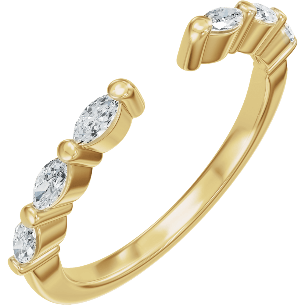 Élodie 14K Yellow Gold 1/3 CTW Diamond Vintage-Inspired Open Ring