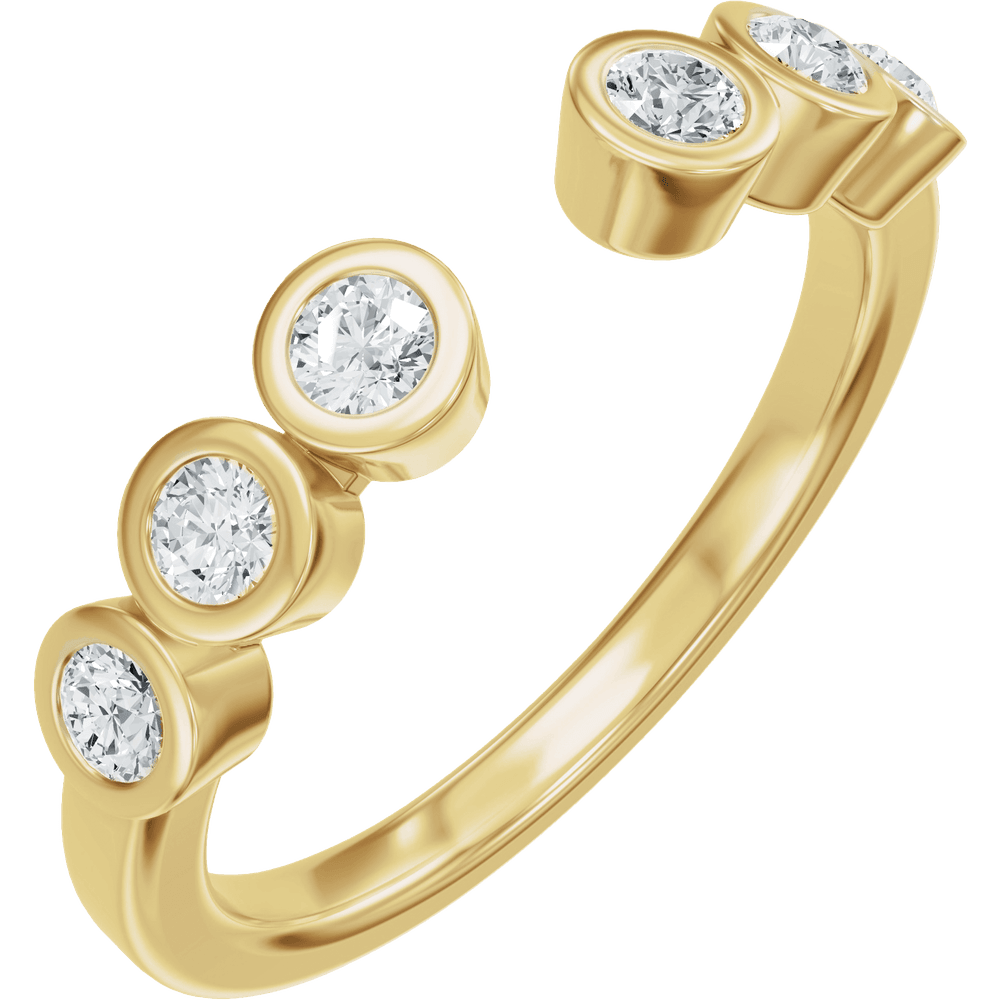 Éloise 14K Yellow Gold 1/3 CTW Diamond Bezel Set Open Ring