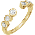 Éloise 14K Yellow Gold 1/3 CTW Diamond Bezel Set Open Ring