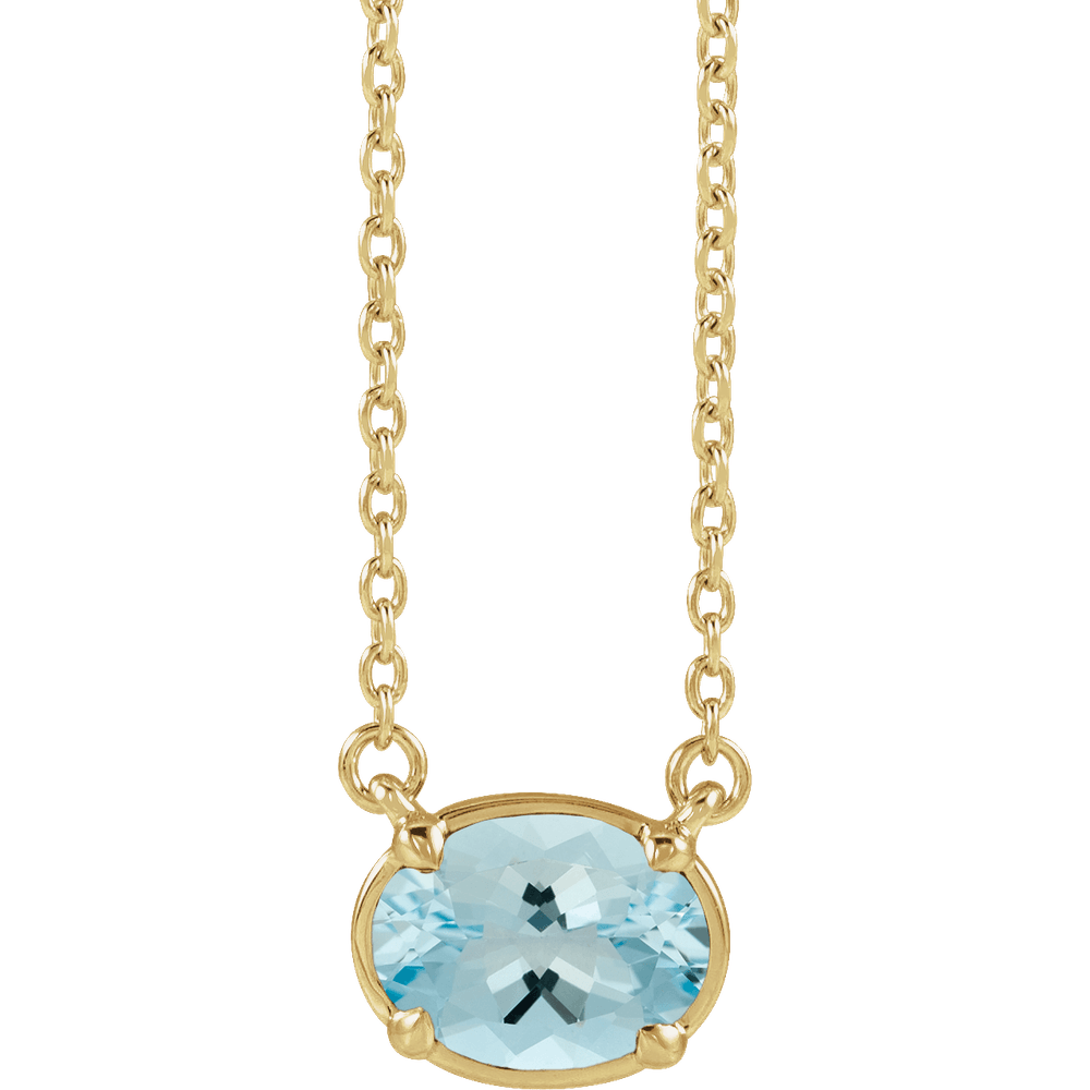 Océane 14K Gold Vermeil Natural Aquamarine Necklace
