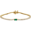 L’Instant Émeraude 14K Gold Lab-Grown Emerald & Diamond Tennis Bracelet