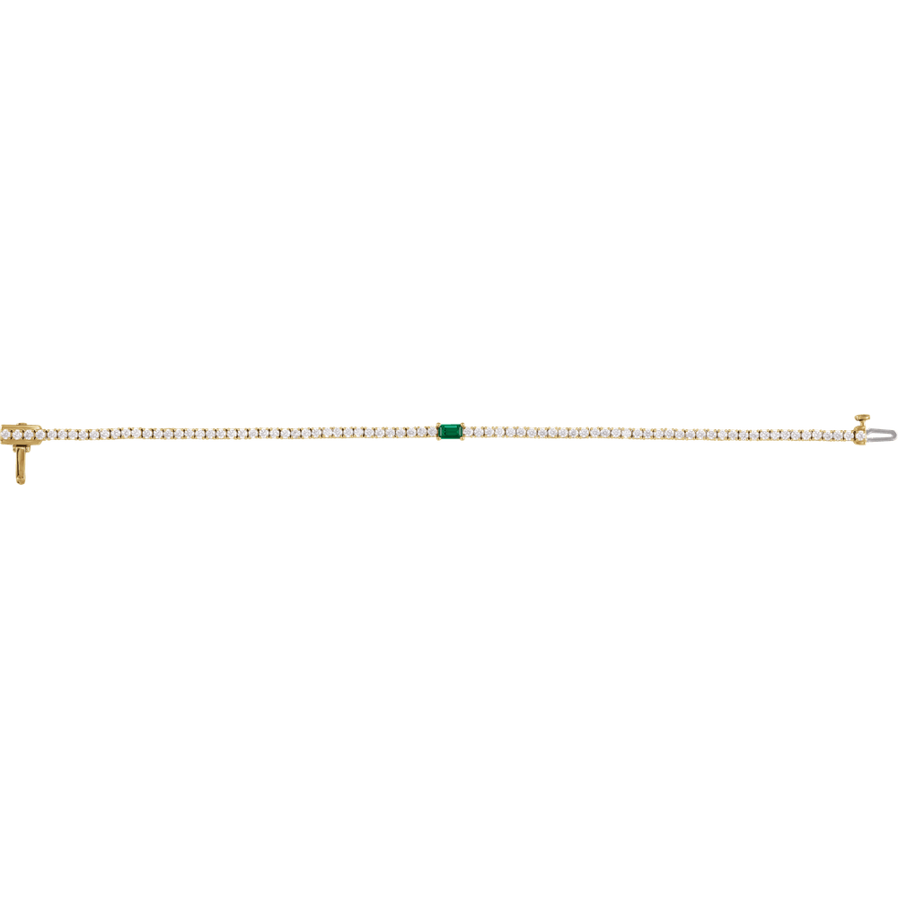 L’Instant Émeraude 14K Gold Lab-Grown Emerald & Diamond Tennis Bracelet