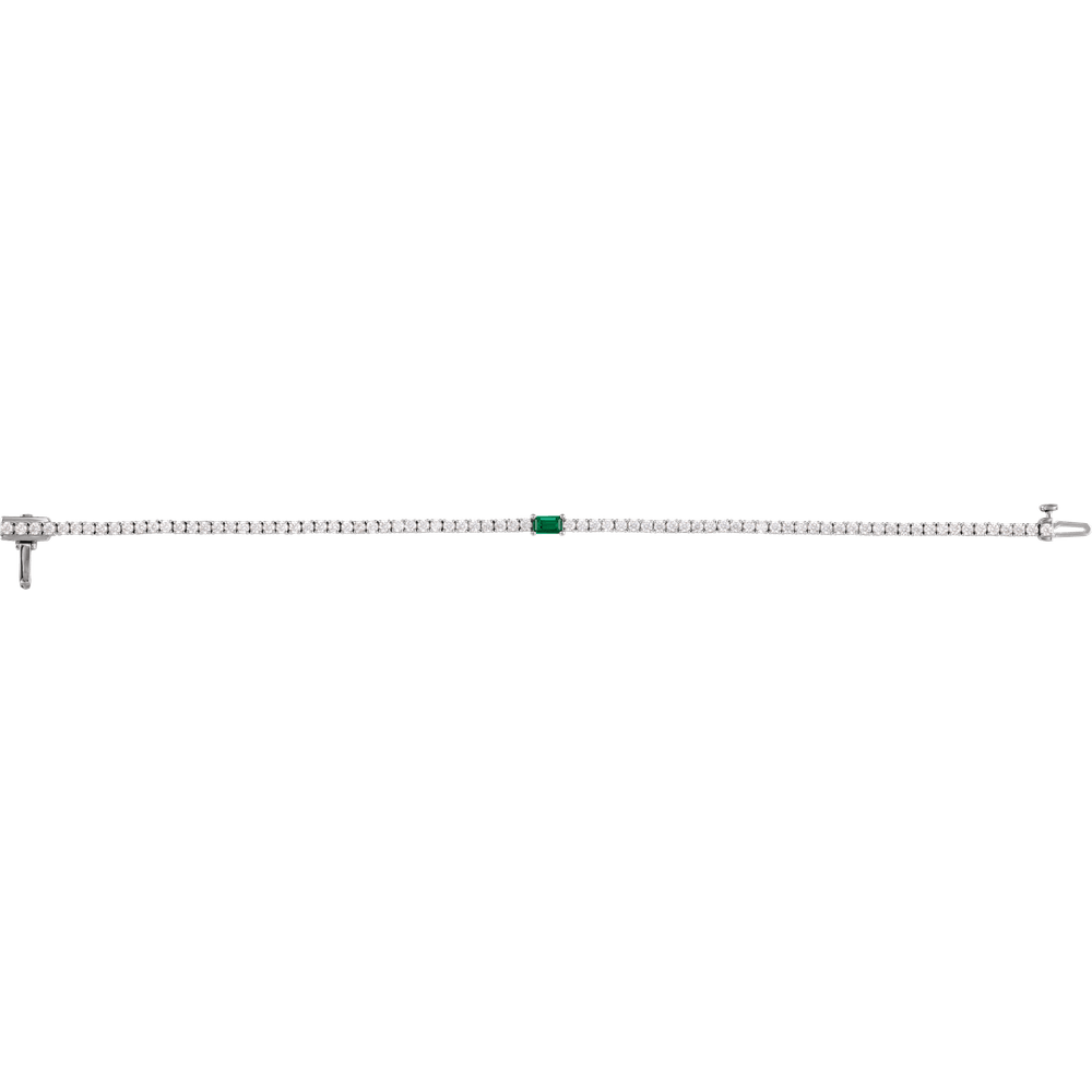 L’Instant Émeraude 14K Gold Lab-Grown Emerald & Diamond Tennis Bracelet