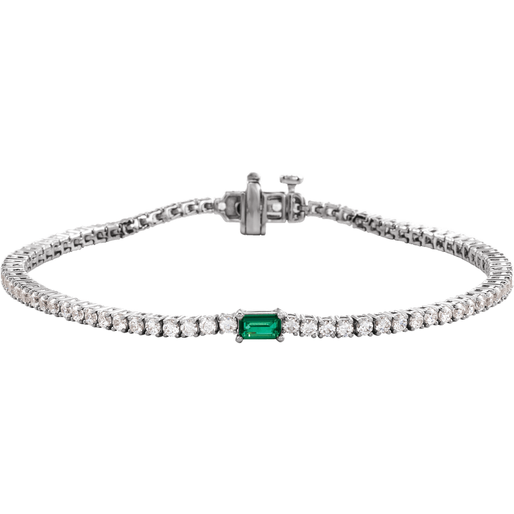 L’Instant Émeraude 14K Gold Lab-Grown Emerald & Diamond Tennis Bracelet