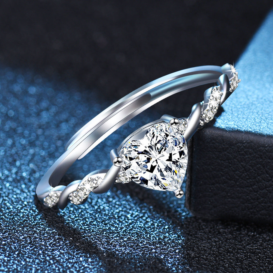 Simple Heart-Shaped Open Ring For Women