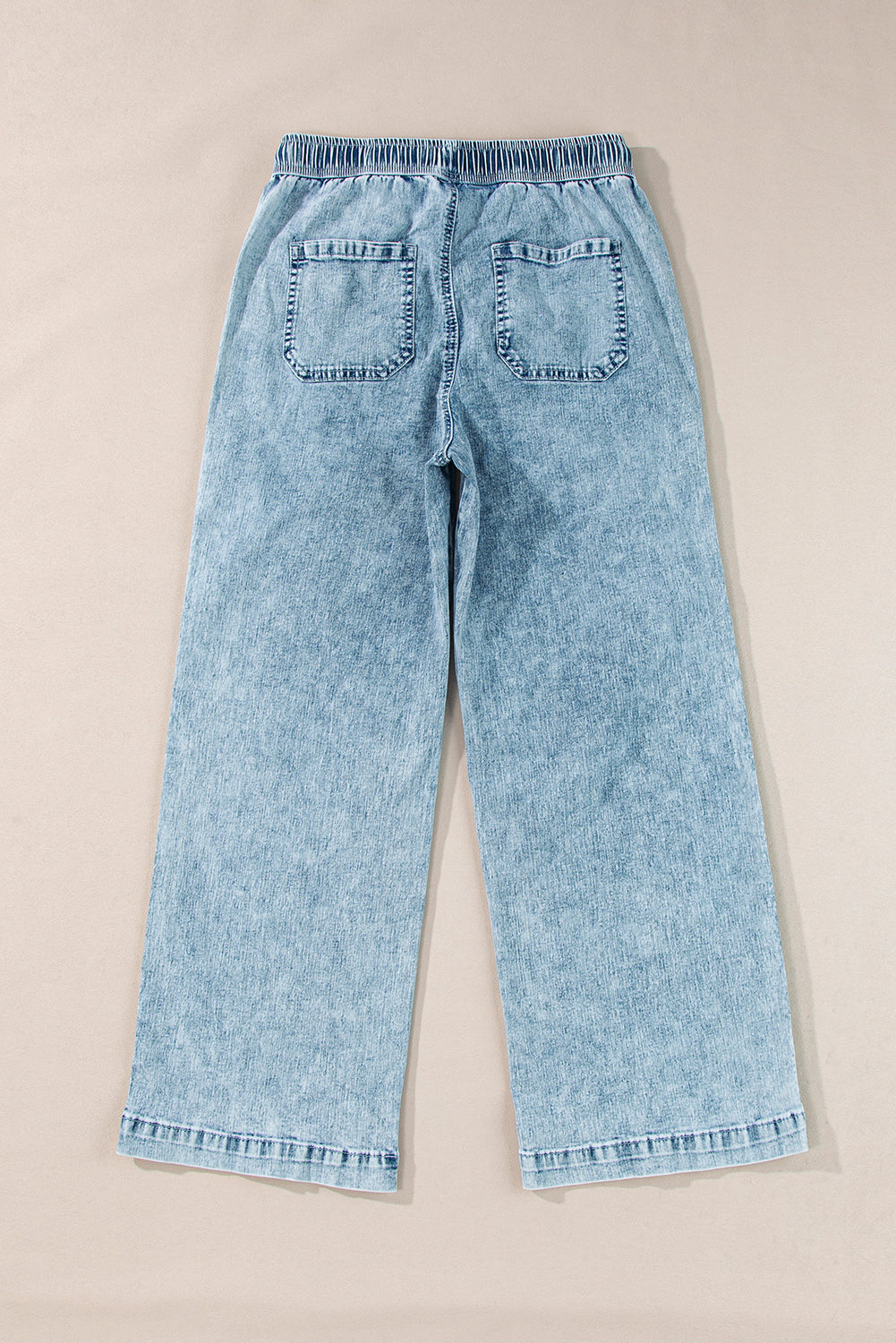 Yamileth Mineral Wash Loose Straight Leg Pants with Drawstring