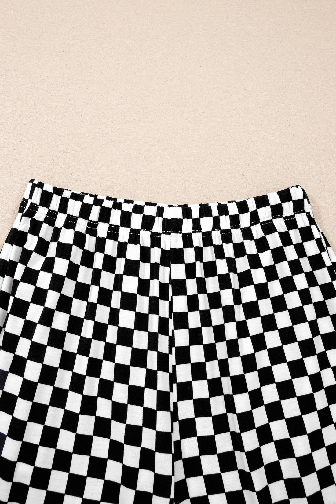 Checkerboard Short Sleeve Tee & Wide Leg Lounge Set