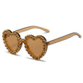 Peach Heart Rhinestone Sunglasses Y2K Aesthetic Shades