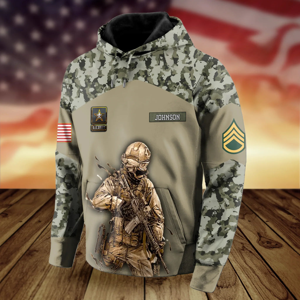 Personalized Soldier All-Over Print Hoodie - Gift Idea For Soldier/Father/Brother/Son