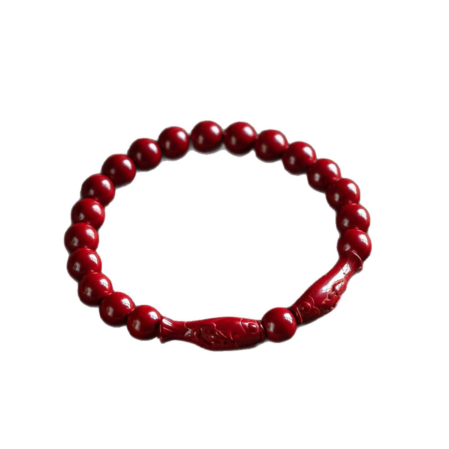 Cinnabar And Gold Sand Fortune-Bringing Bracelet