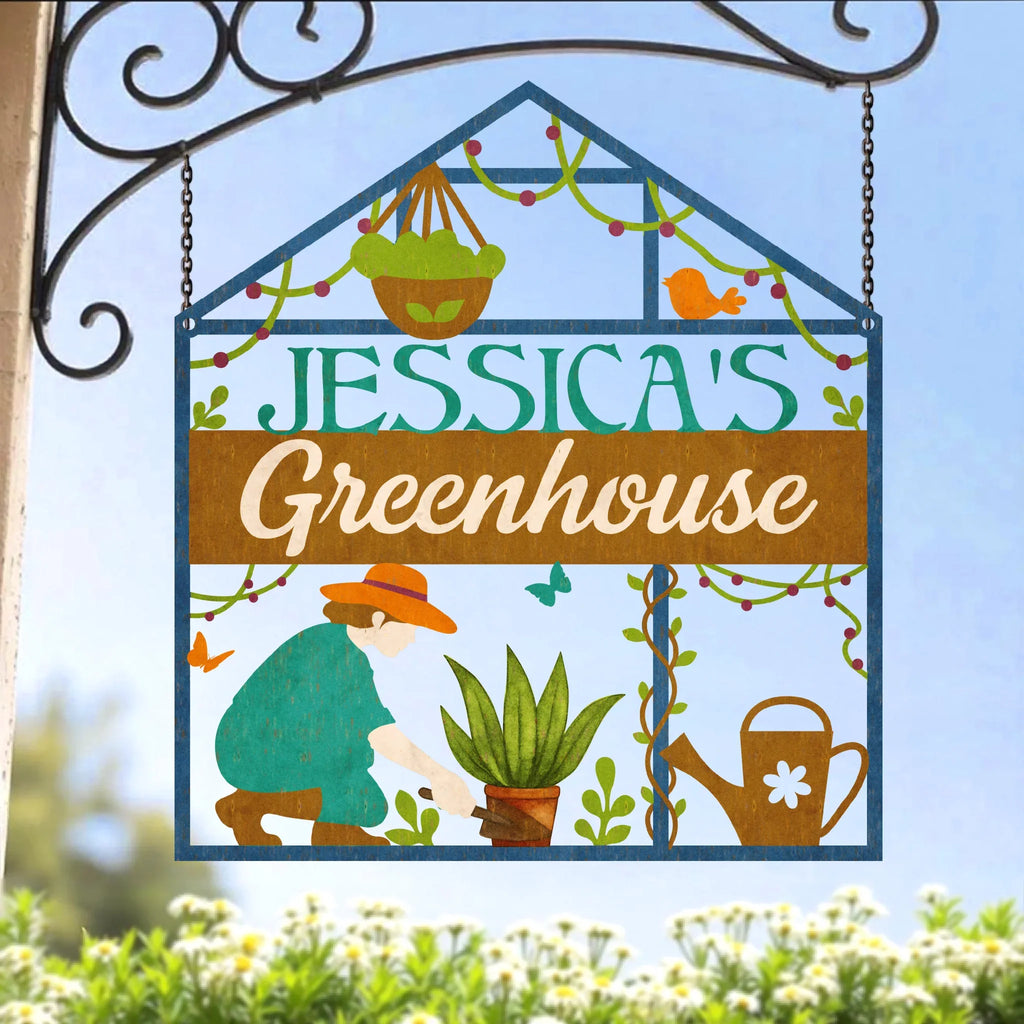 Personalized Greenhouse Metal Sign - Gift Idea For Grandma/Mom/Garden Lover