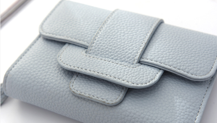 Women's Lychee Pattern Wallet with Zipper Buckle