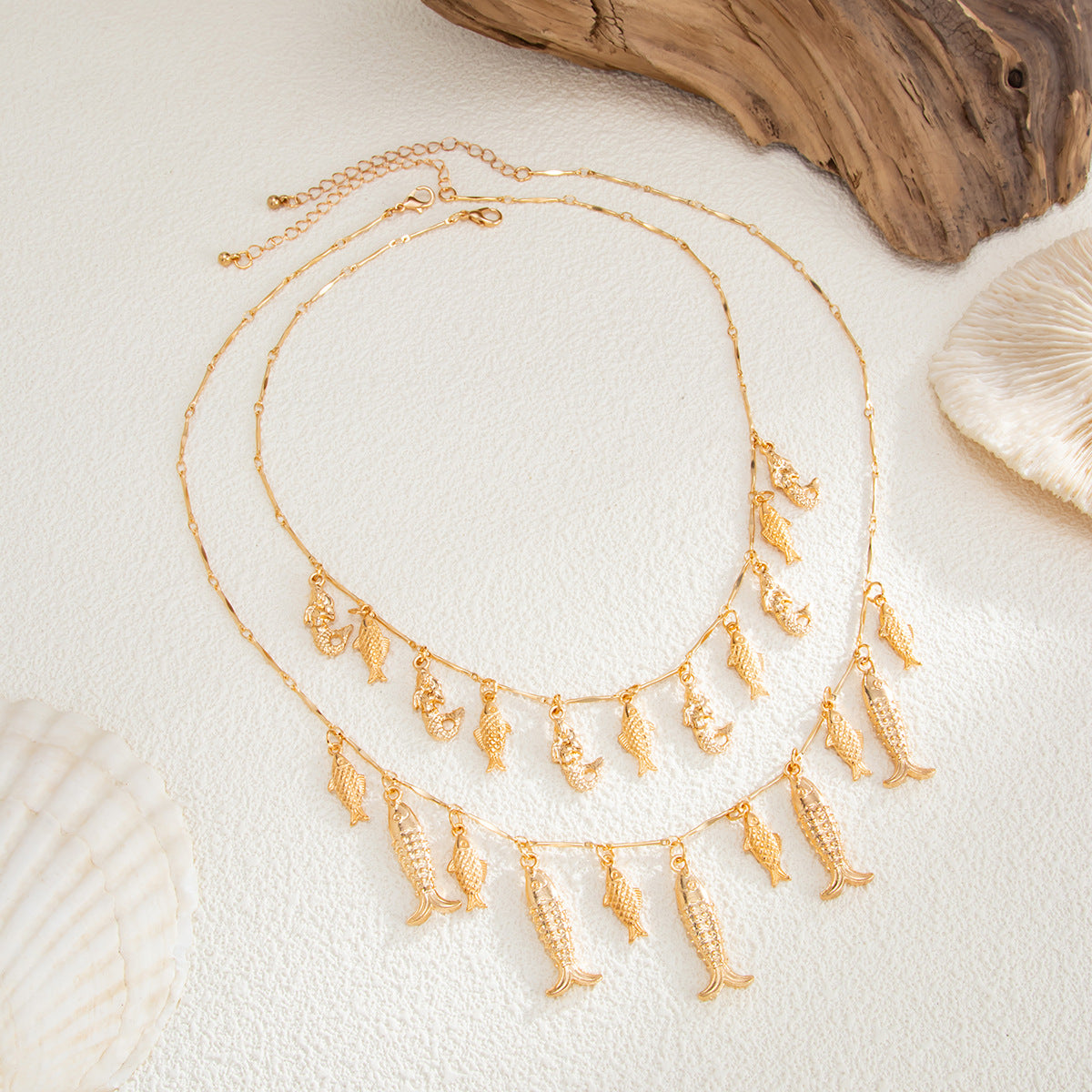 Ocean-style Instagram-ready Metal Small Fish Pendant Necklace