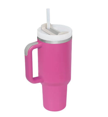 40 oz Stainless Steel Insulated Tumbler with Handle and Straw
