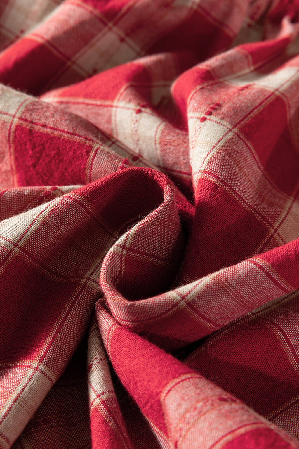 Plaid Smock Puff Sleeve Mini Dress