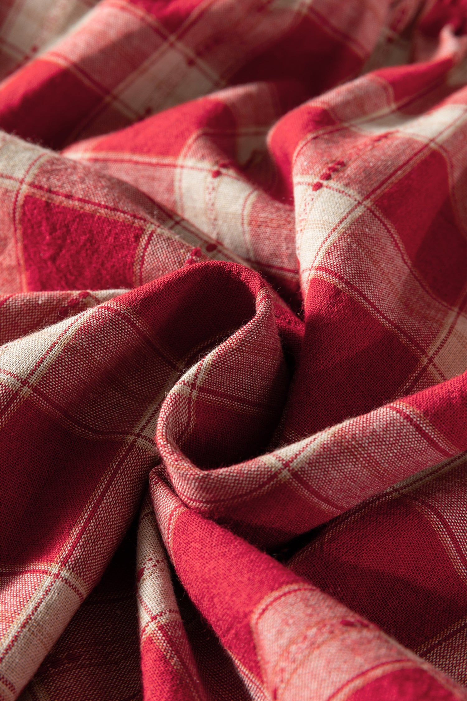 Plaid Smock Puff Sleeve Mini Dress