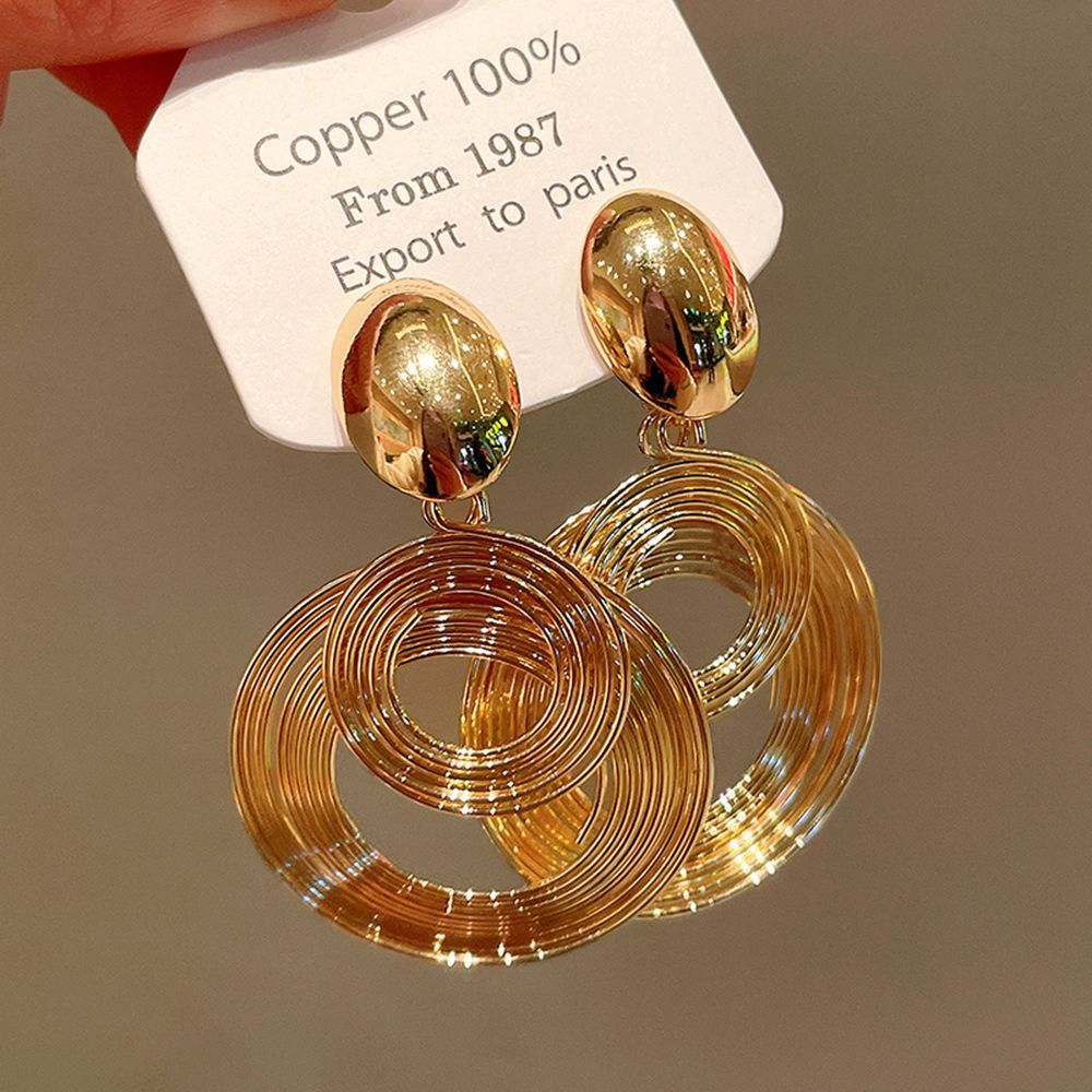 Bold Gold Statement Hoop Earrings - Modern Minimalist Round Hoops