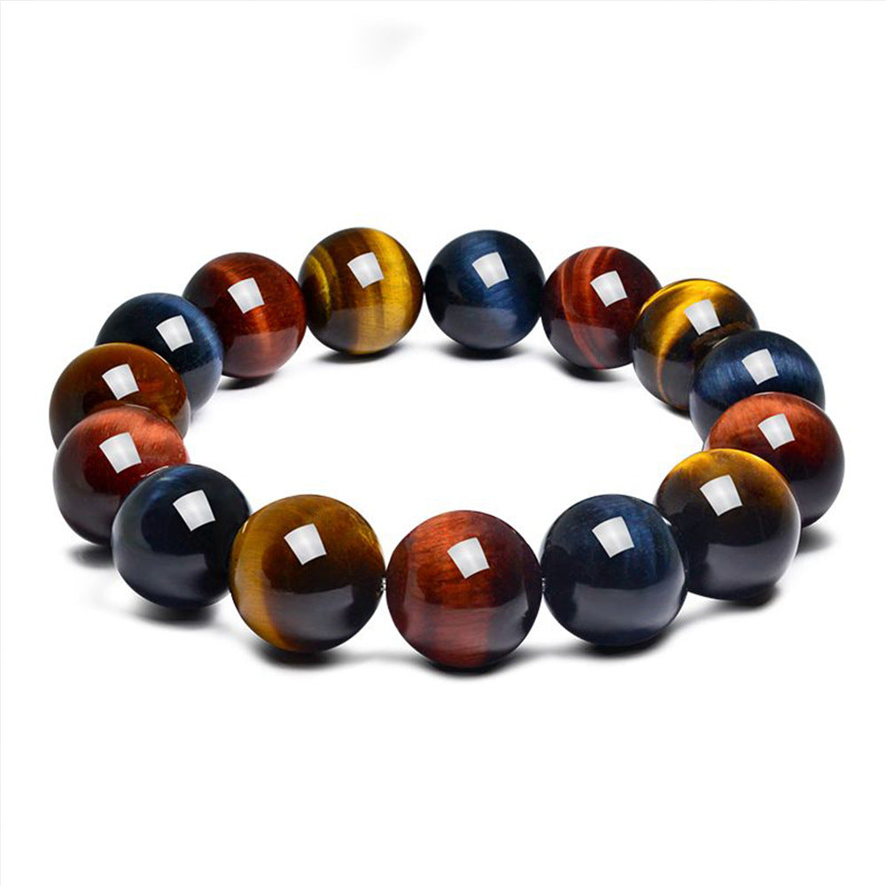 Natural Tricolor Tigers Eye Stone Beaded Bracelet