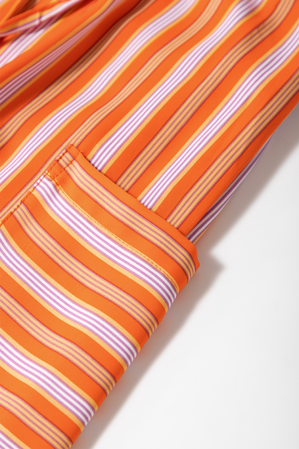 Orange Stripe Cropped Palazzo Pants with Pockets