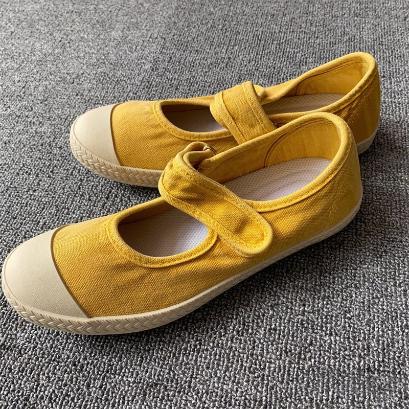 Women’s Japanese-Inspired Cotton Slip-On Loafers Casual Flats