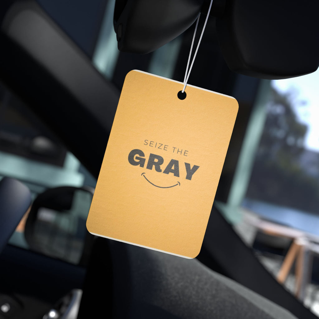 Modern Minimalist Car Air Freshener - Mustard Yellow & Black