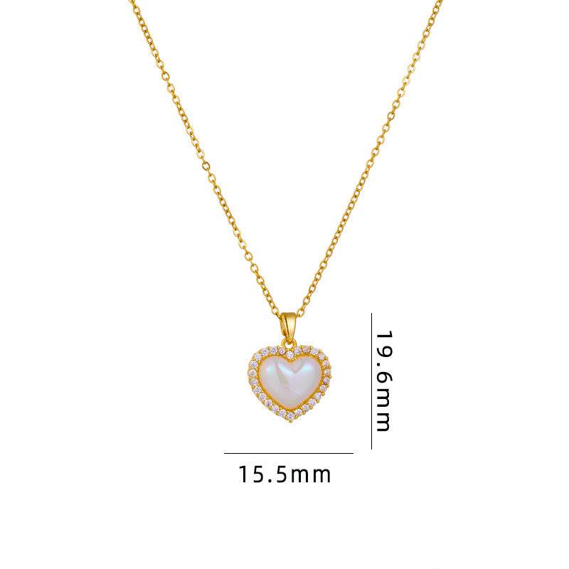 Heart-Shaped Shell Pendant Necklace in Gold, Silver & Rose Gold