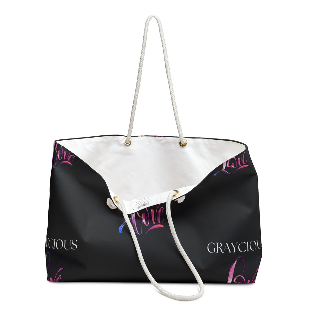 Oversized Weekender Tote Bag with Rope Handles for Beach Travel
