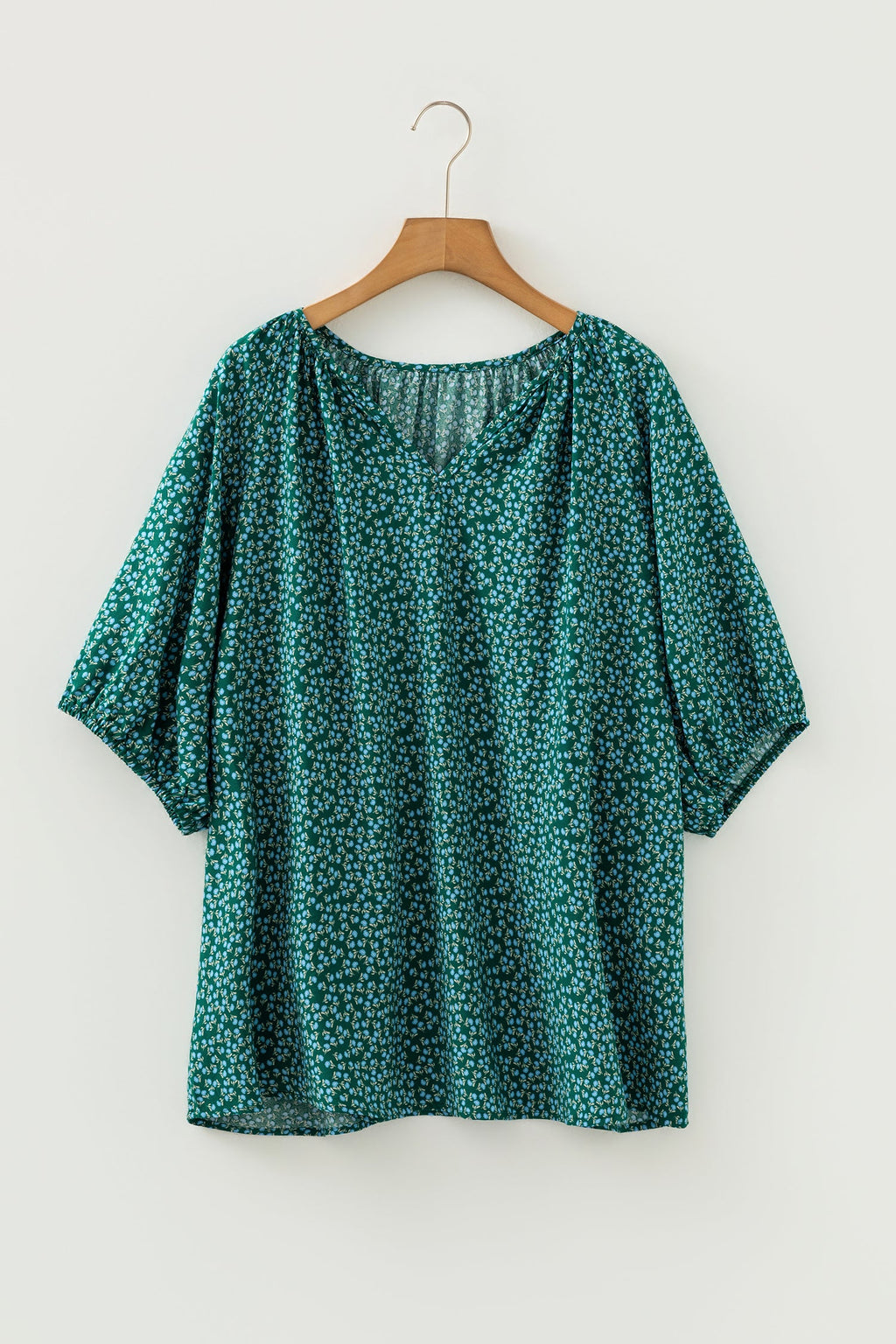 Yellow Boho Floral V-Neck Short Sleeve Top | Viscose