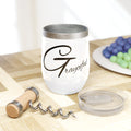 Grayceful Chill 12oz stainless steel stemless wine tumbler with double-wall vacuum insulation.
