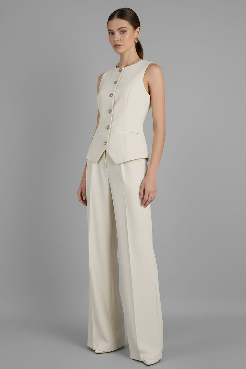 Women's Sleeveless Vest and Wide-Leg Pants Two-Piece Set - Image 5