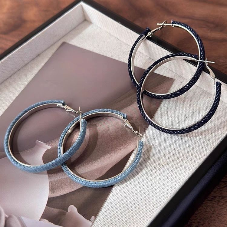 Vera Lux 2026 denim-inspired bold hoop earrings
