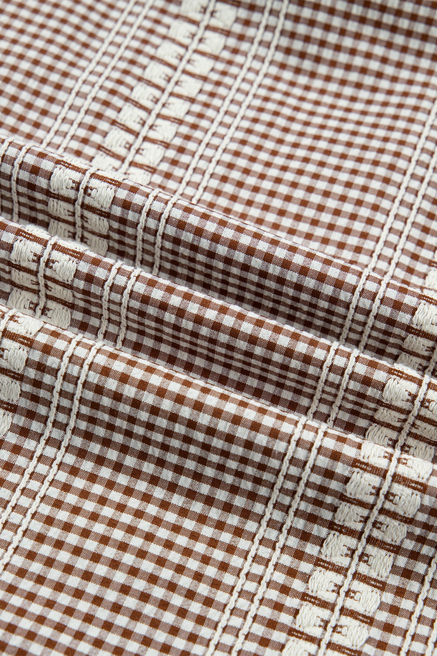 Western Pony Embroidered Gingham Puff Sleeve Blouse
