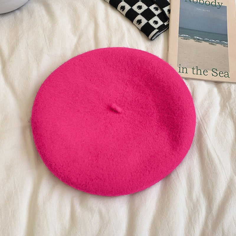 Vibrant Wool Blend Beret Retro Harajuku Style Painter Hat - Image 8