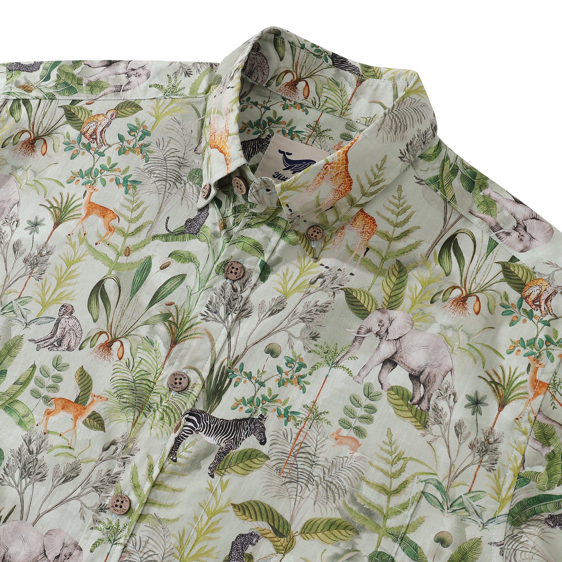 Jungle Quest Tropical Print Short Sleeve 100% Cotton Shirt