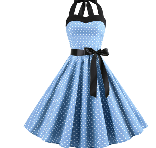 Vintage Polka Dot Strapless Maxi Dress for Women
