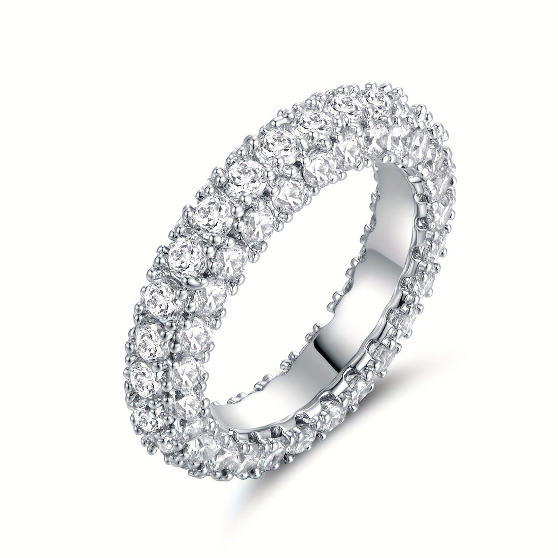 Minimalist Three-Stone Zircon Ring in Sterling Silver or Gold