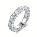 Minimalist Three-Stone Zircon Ring in Sterling Silver or Gold