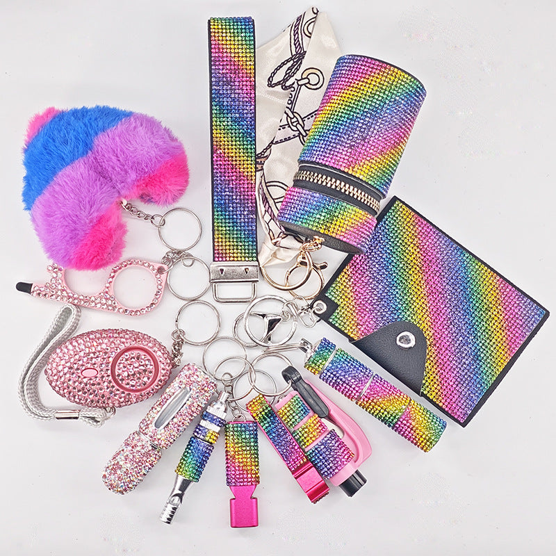 12-Piece Multifunctional Keychain Set – Glamorous Suitcase Charms