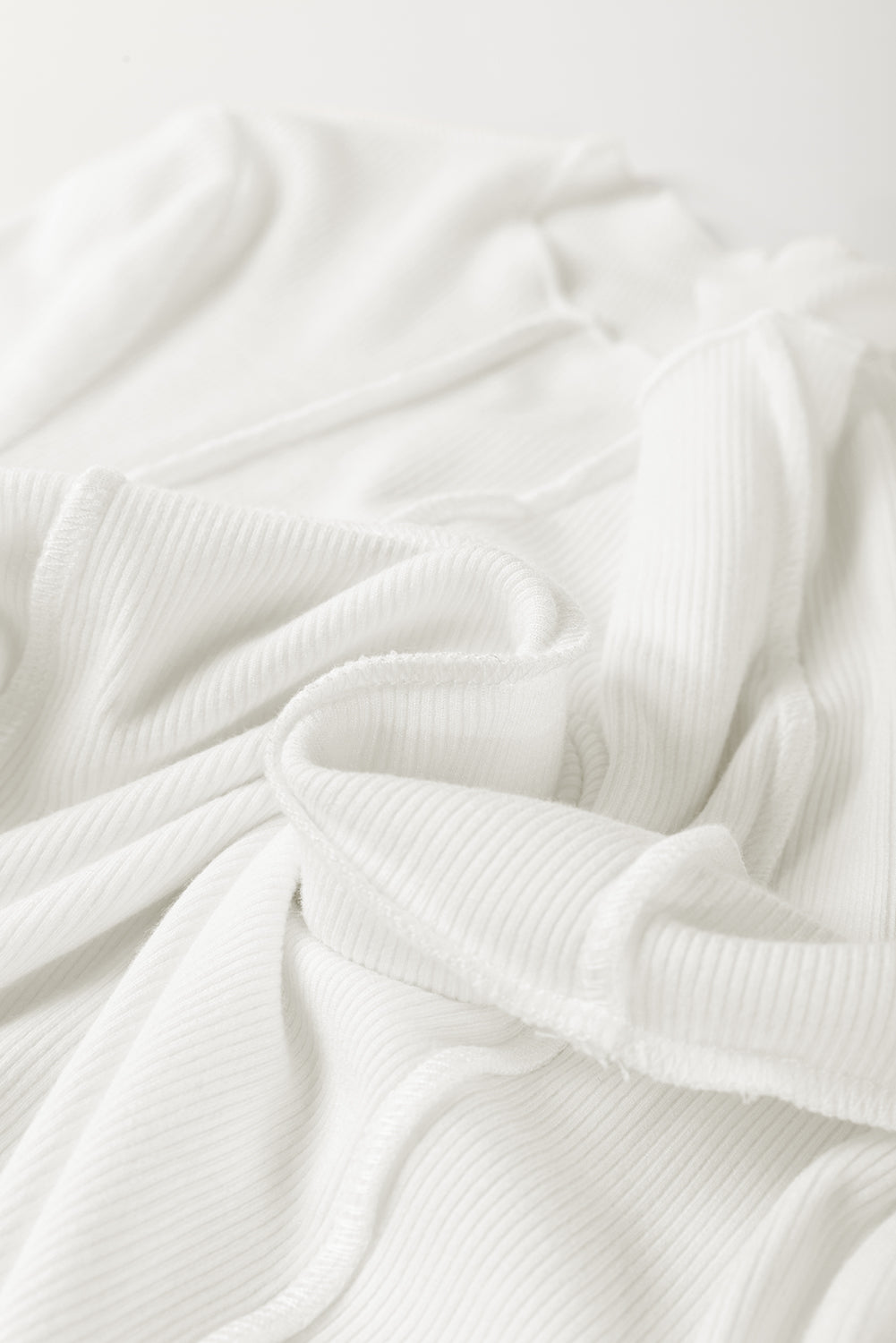 Ribbed Knit Reverse Seam Long Sleeve Top