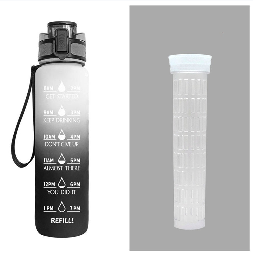 1L Motivational Tritan Water Bottle with Time Marker & Leakproof Lid